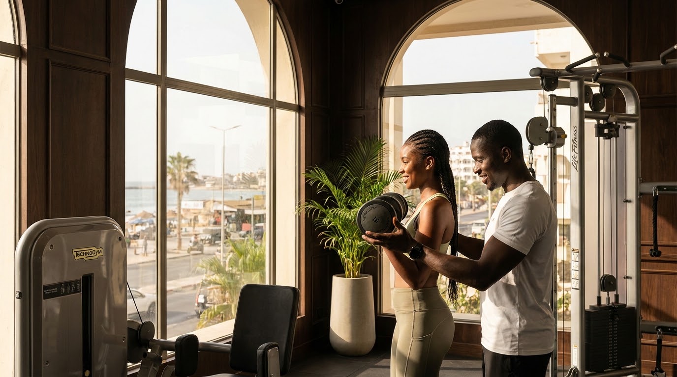 Salle de sport premium équipée avec FitSen à Dakar